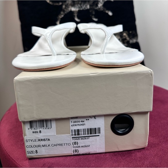 Tony Bianco x REVOLVE Krista Sandal in White kitten heel flip flop open toe - Picture 4 of 10